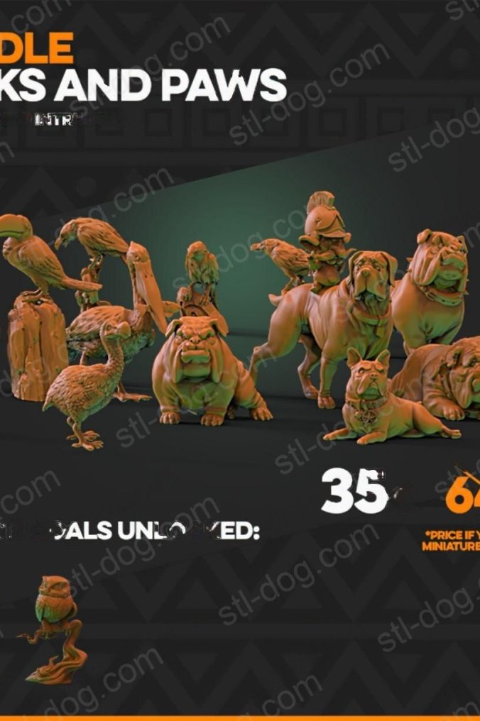 一群宠物狗(Dogs) 3D打印图纸